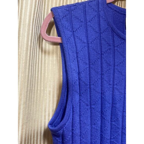 Pendleton VINTAGE 100% Virgin Wool Women's Cable Knit Sweater Vest Lavendar L - Picture 4 of 12